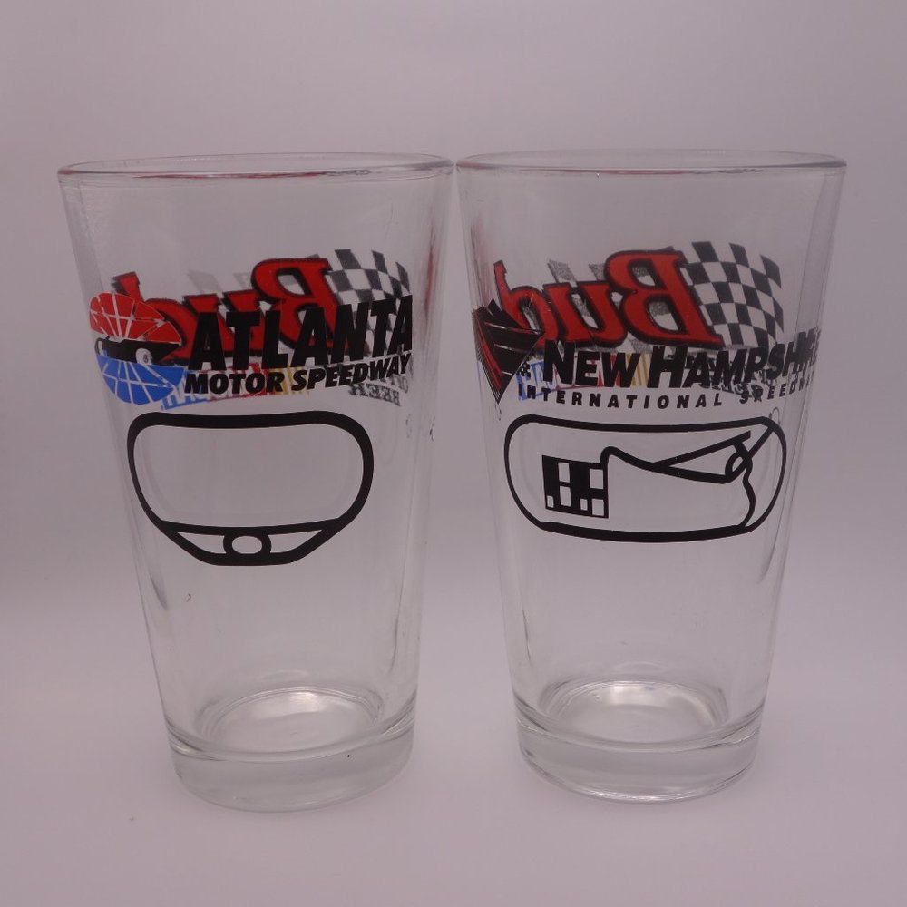 New Hampshire International Speedway & Atlanta Motor Speedway Bud NASCAR Glasses